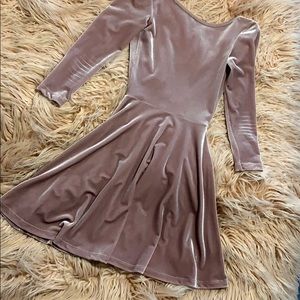 Circle skirt velvet dress